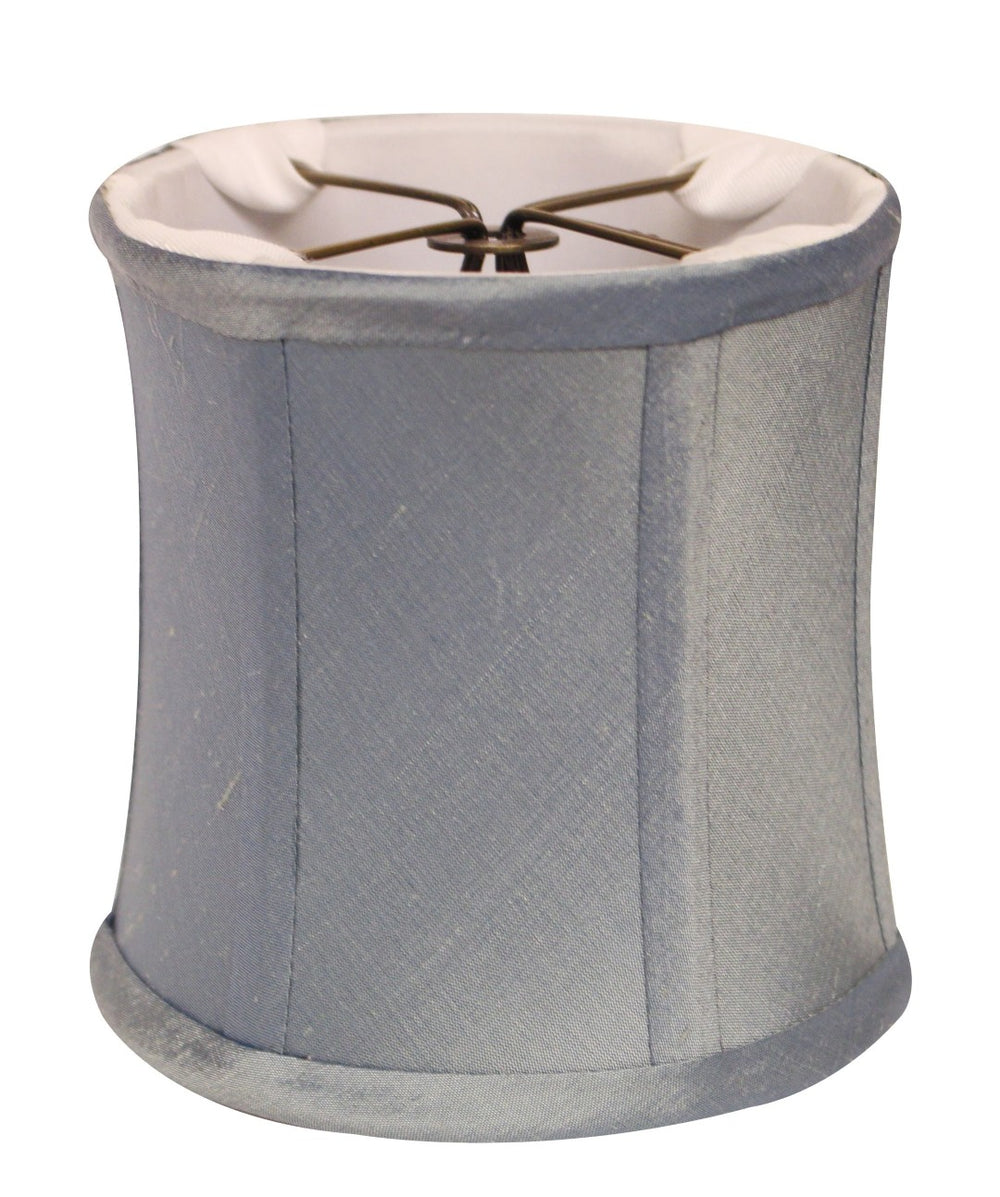 HomeRoots Blue Dupioni Silk Drum Lamp Shade - Elegant Textured Design for Warm Ambience in Any Room Decor 470063
