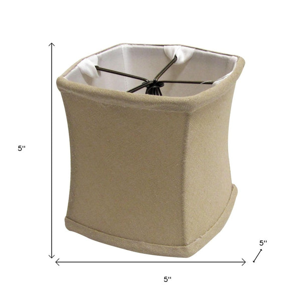 HomeRoots Beige Linen Square Lamp Shade - Elegant Soft Texture for Cozy Ambiance in Modern & Classic Decor 470064