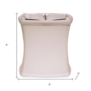 HomeRoots 6" Snow Set of 6 Elegant Soft Box Linen Lampshades for Chandeliers - Timeless Style & Easy Install 470067