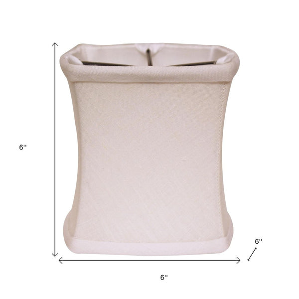 HomeRoots 6" Snow Set of 6 Elegant Soft Box Linen Lampshades for Chandeliers - Timeless Style & Easy Install 470067