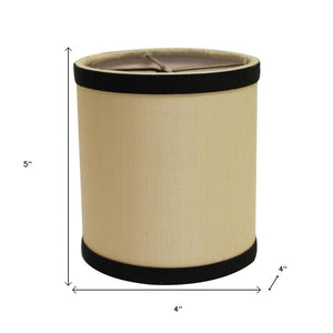 HomeRoots Natural Pongee Silk Drum Lamp Shade - Elegant Clip-On Design for Cozy Lighting in Any Room 470068