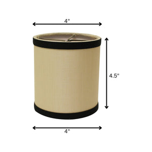 HomeRoots Natural Pongee Silk Drum Lamp Shade - Elegant Clip-On Design for Cozy Lighting in Any Room 470068