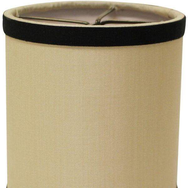 HomeRoots Natural Pongee Silk Drum Lamp Shade - Elegant Clip-On Design for Cozy Lighting in Any Room 470068