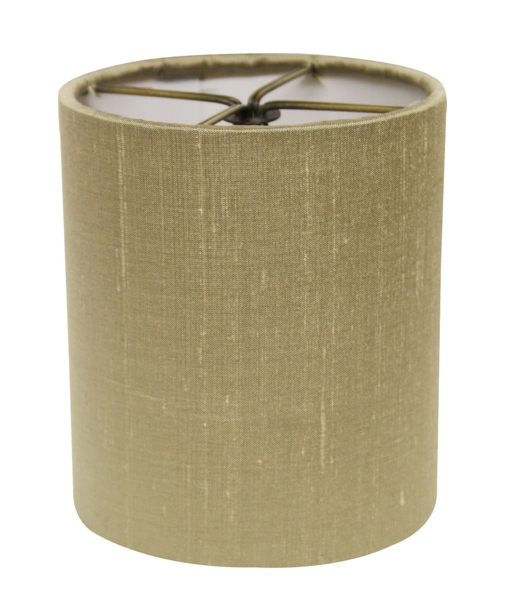 HomeRoots Gold Pongee Silk Drum Lamp Shade - Stylish Compact Clip-On Design for Mid-Century Home Decor 470069