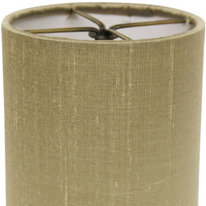 HomeRoots Gold Pongee Silk Drum Lamp Shade - Stylish Compact Clip-On Design for Mid-Century Home Decor 470069