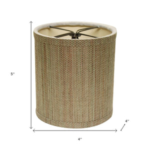 HomeRoots Beige Grasscloth Drum Lamp Shade - Elegant Natural Texture for Modern and Coastal Interiors! 470070