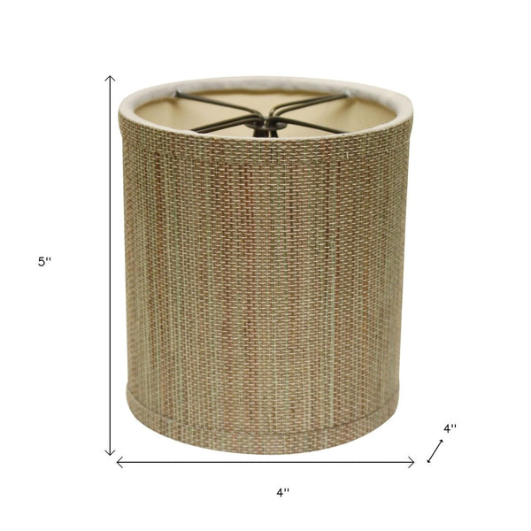 HomeRoots Beige Grasscloth Drum Lamp Shade - Elegant Natural Texture for Modern and Coastal Interiors! 470070