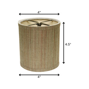 HomeRoots Beige Grasscloth Drum Lamp Shade - Elegant Natural Texture for Modern and Coastal Interiors! 470070