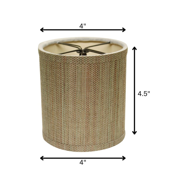 HomeRoots Beige Grasscloth Drum Lamp Shade - Elegant Natural Texture for Modern and Coastal Interiors! 470070