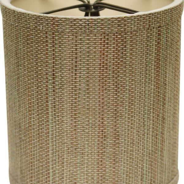 HomeRoots Beige Grasscloth Drum Lamp Shade - Elegant Natural Texture for Modern and Coastal Interiors! 470070
