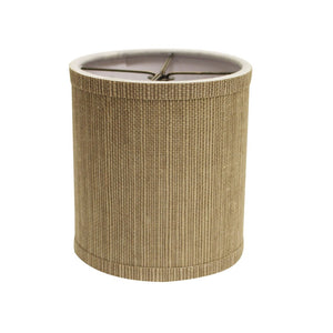 HomeRoots Taupe Grasscloth Drum Lampshade - Mid-Century Style, Warm Ambient Light for Any Room Decor 470071