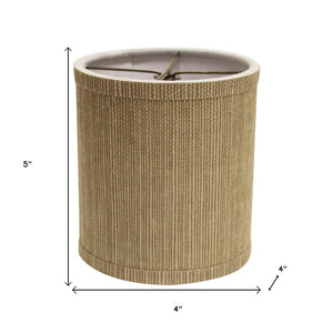 HomeRoots Taupe Grasscloth Drum Lampshade - Mid-Century Style, Warm Ambient Light for Any Room Decor 470071