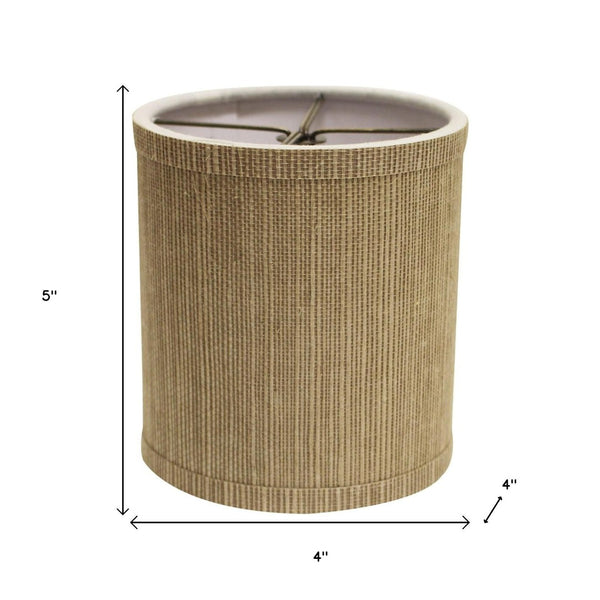 HomeRoots Taupe Grasscloth Drum Lampshade - Mid-Century Style, Warm Ambient Light for Any Room Decor 470071