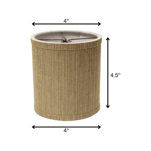 HomeRoots Taupe Grasscloth Drum Lampshade - Mid-Century Style, Warm Ambient Light for Any Room Decor 470071