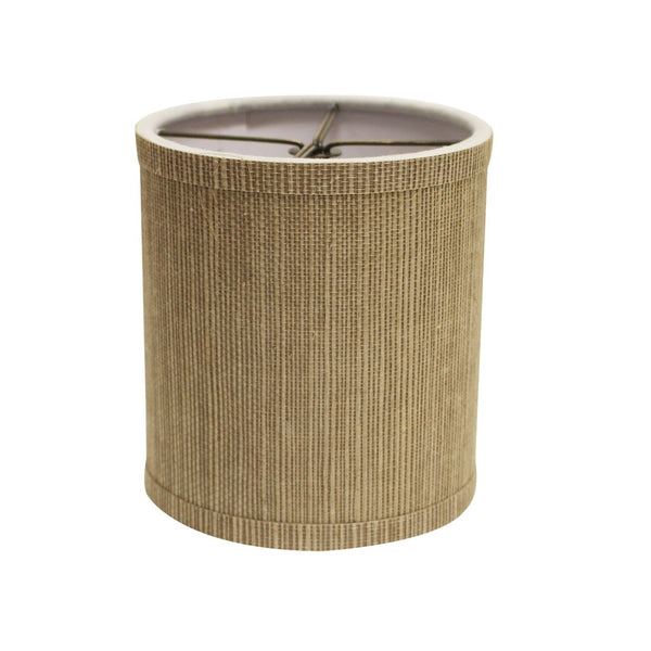 HomeRoots Taupe Grasscloth Drum Lampshade - Mid-Century Style, Warm Ambient Light for Any Room Decor 470071