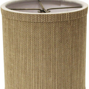 HomeRoots Taupe Grasscloth Drum Lampshade - Mid-Century Style, Warm Ambient Light for Any Room Decor 470071