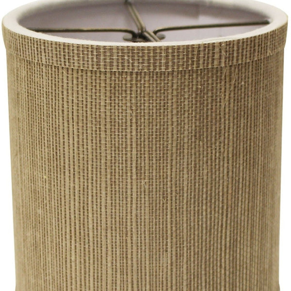 HomeRoots Taupe Grasscloth Drum Lampshade - Mid-Century Style, Warm Ambient Light for Any Room Decor 470071