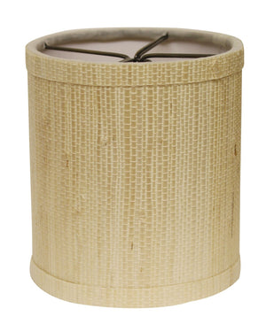HomeRoots Ivory Grasscloth Drum Lamp Shade - Mid-Century Elegance, Soft Light Diffusion, Easy Installation 470072