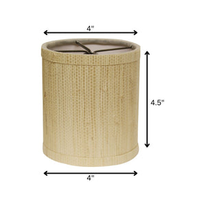HomeRoots Ivory Grasscloth Drum Lamp Shade - Mid-Century Elegance, Soft Light Diffusion, Easy Installation 470072