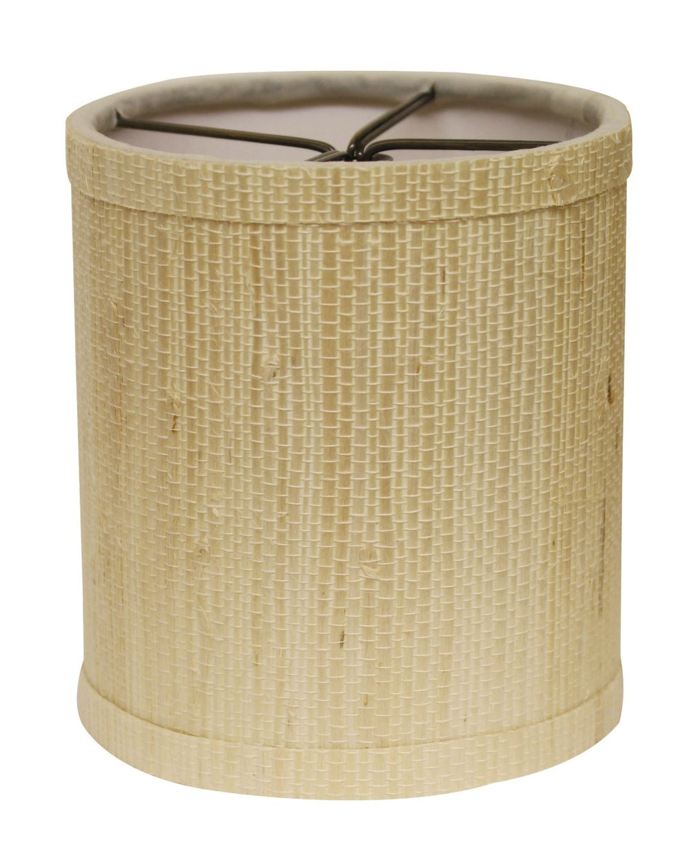 HomeRoots Ivory Grasscloth Drum Lamp Shade - Mid-Century Elegance, Soft Light Diffusion, Easy Installation 470072