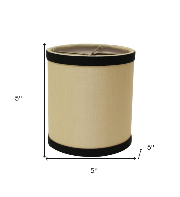 Homeroots 5" Inherent Set Of 6 Drum Chandelier Lampshades  Pongee Silk 470073