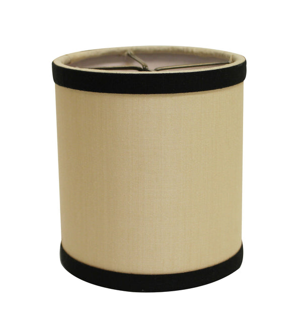 Homeroots 5" Inherent Set Of 6 Drum Chandelier Lampshades  Pongee Silk 470073