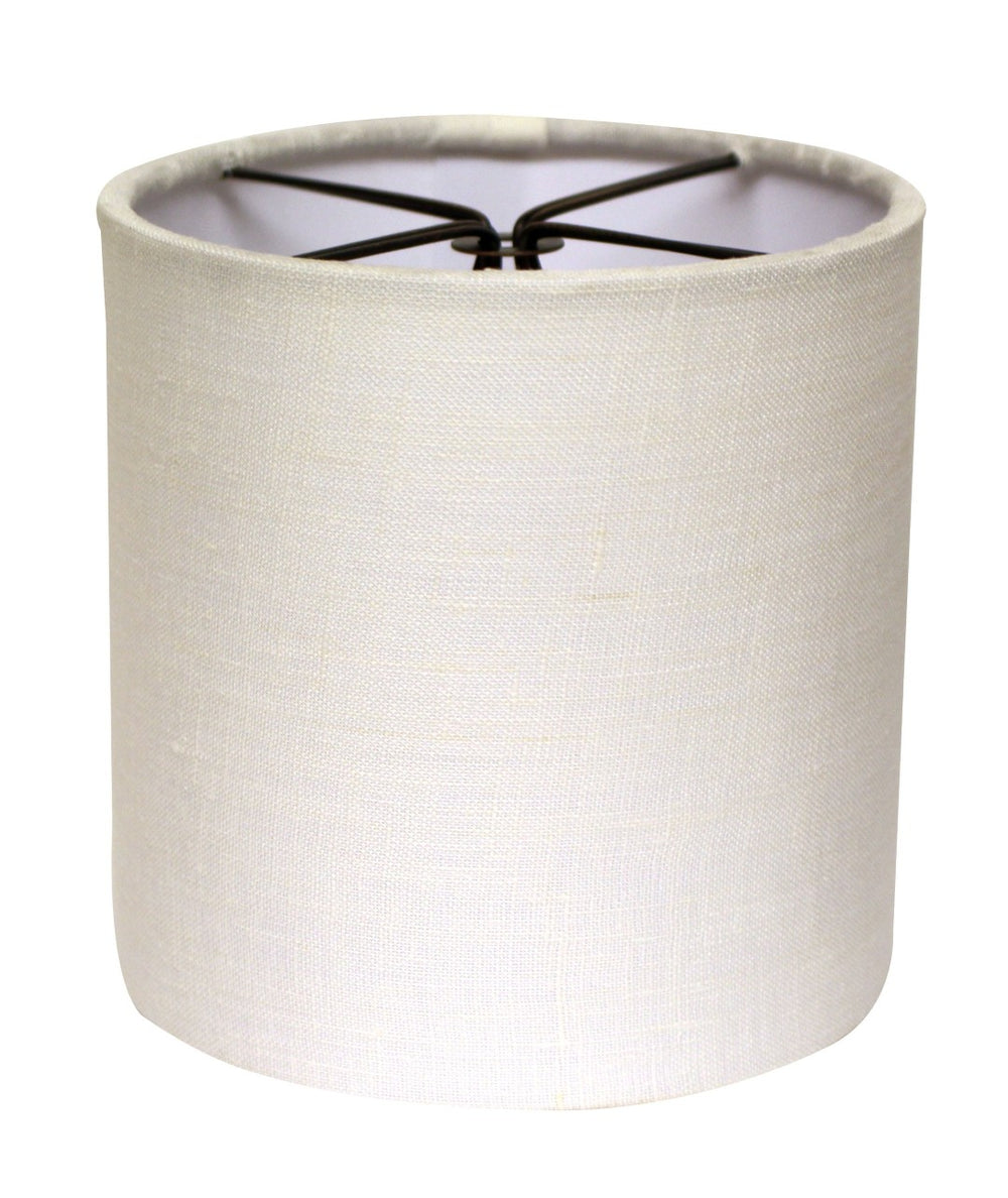HomeRoots Snow Linen Drum Lamp Shade - Elegant Off-White Lighting for Mid-Century Modern & Scandinavian Decor 470075