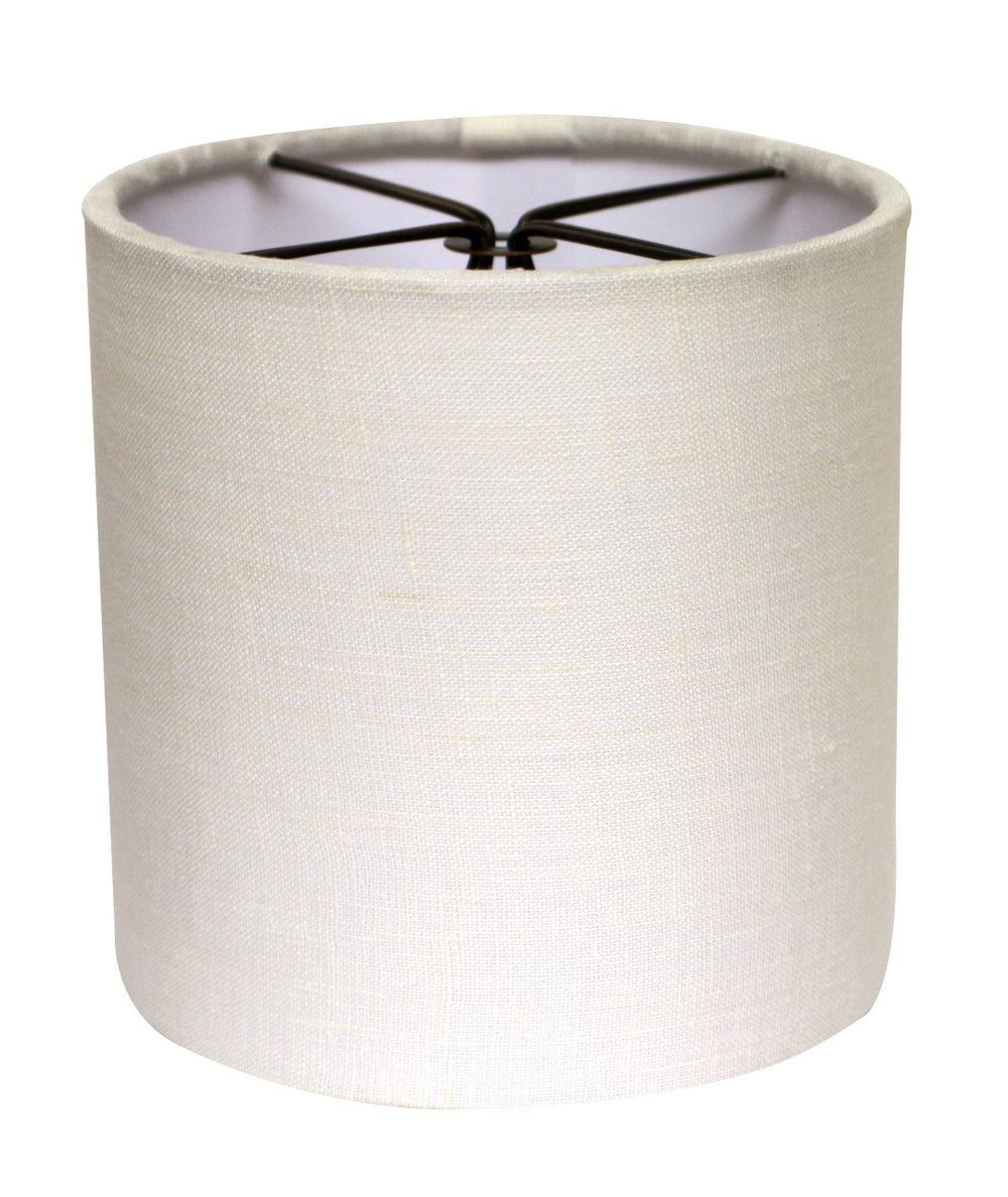 HomeRoots Snow Linen Drum Lamp Shade - Elegant Off-White Lighting for Mid-Century Modern & Scandinavian Decor 470075