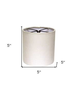 Homeroots 5" Snow Set Of 6 Drum Chandelier Linen Lampshades  Linen 470075