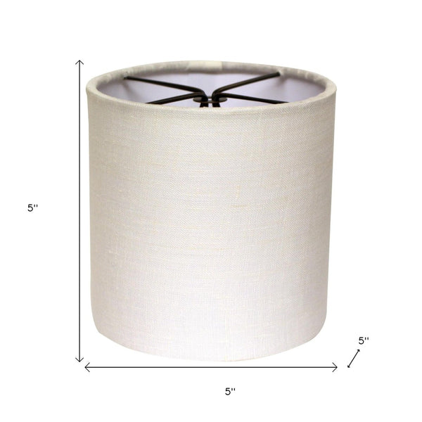 HomeRoots Snow Linen Drum Lamp Shade - Elegant Off-White Lighting for Mid-Century Modern & Scandinavian Decor 470075