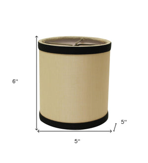 Homeroots 5" Inherent Set Of 6 Drum Chandelier Pongee Silk Lampshades  Pongee Silk 470076