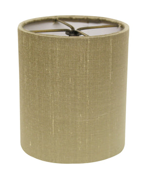 Homeroots 5" Antique Gold Set Of 6 Drum Chandelier Pongee Silk Lampshades  Pongee Silk 470077