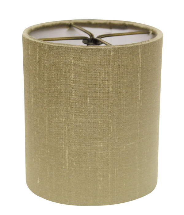 Homeroots 5" Antique Gold Set Of 6 Drum Chandelier Pongee Silk Lampshades  Pongee Silk 470077