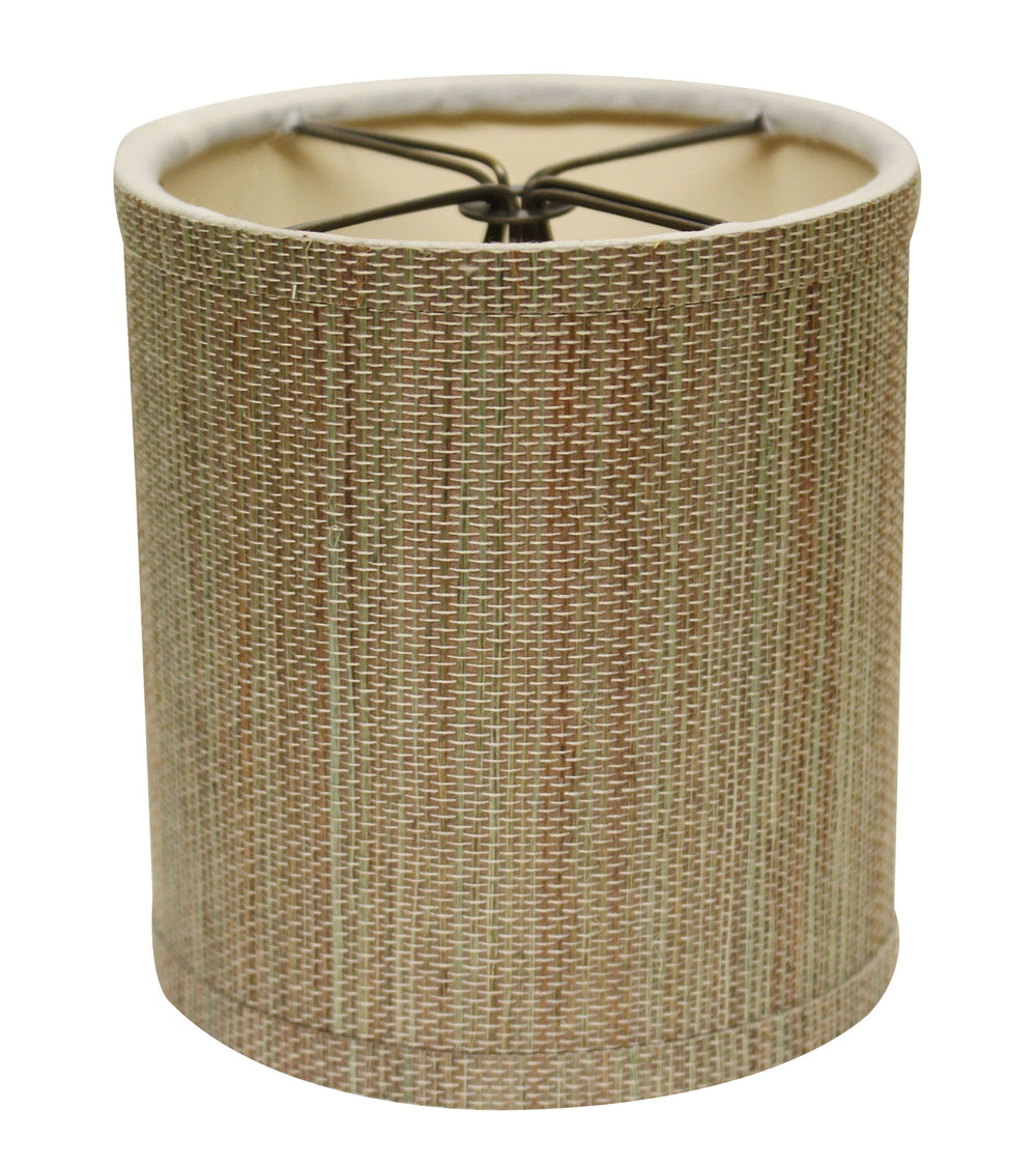 Homeroots 5" Multicolor Grasscloth Set Of 6 Drum Chandelier Grasscloth Lampshades  Grasscloth 470078