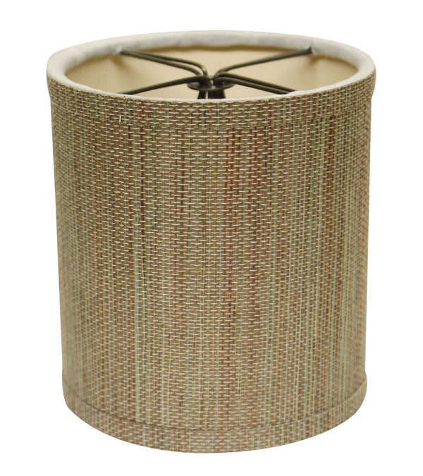 Homeroots 5" Multicolor Grasscloth Set Of 6 Drum Chandelier Grasscloth Lampshades  Grasscloth 470078