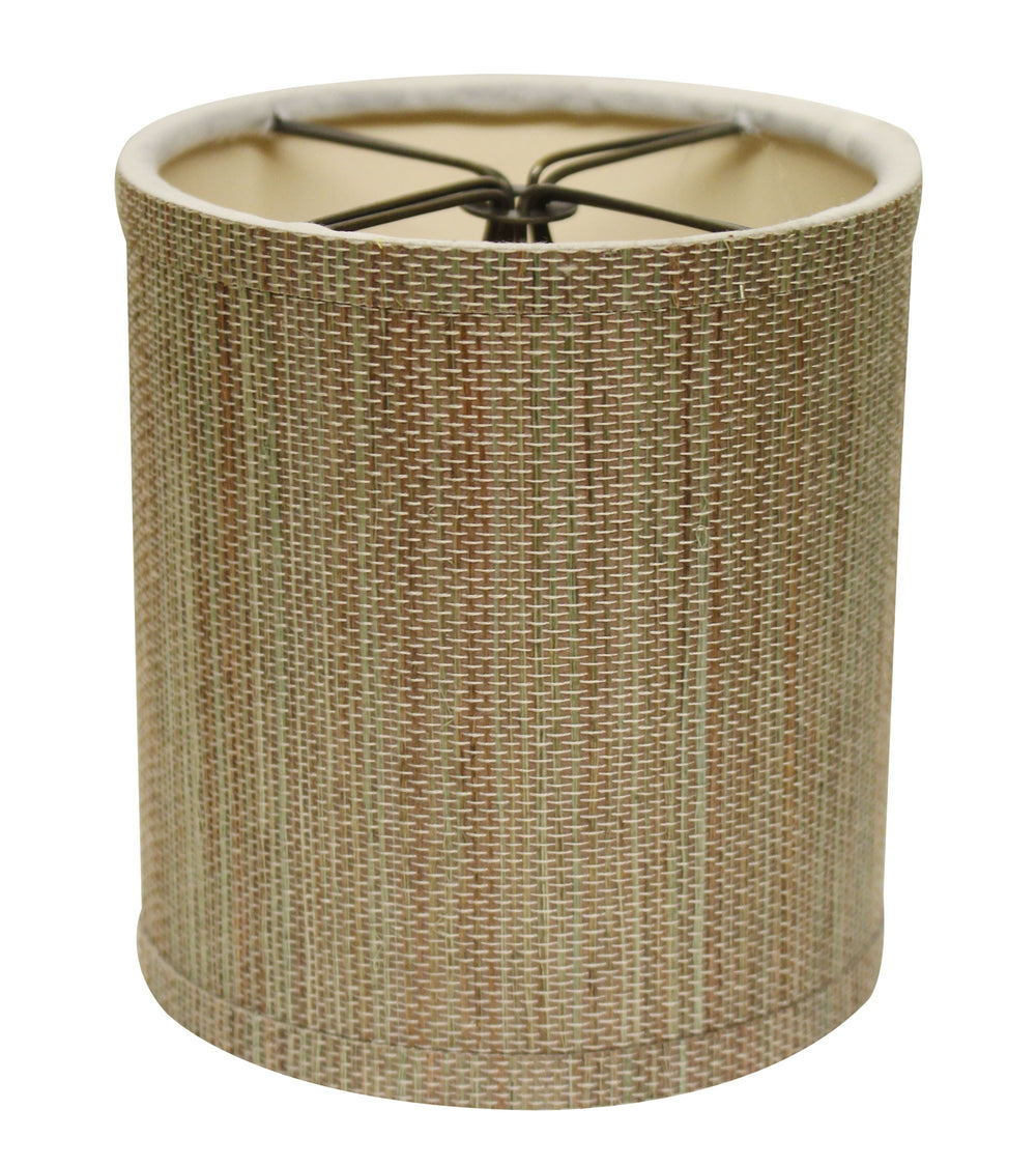 Homeroots 5" Multicolor Grasscloth Set Of 6 Drum Chandelier Grasscloth Lampshades  Grasscloth 470078