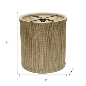 HomeRoots Beige Grasscloth Drum Lamp Shade - Elevate Your Space with Warmth, Texture, and Mid-Century Elegance 470078