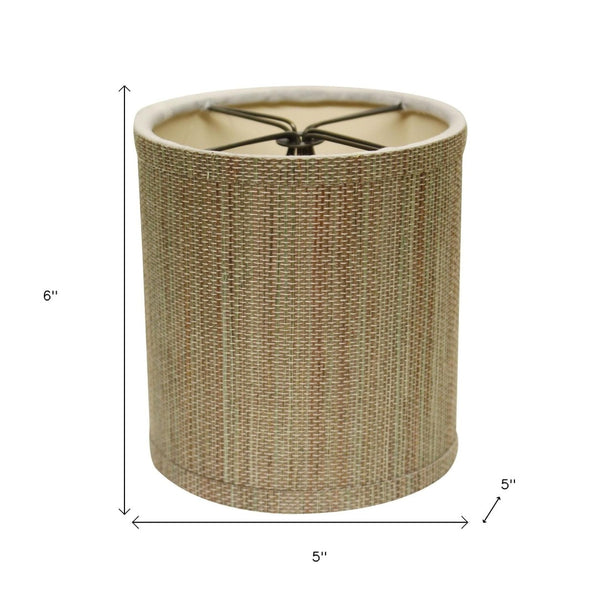HomeRoots Beige Grasscloth Drum Lamp Shade - Elevate Your Space with Warmth, Texture, and Mid-Century Elegance 470078