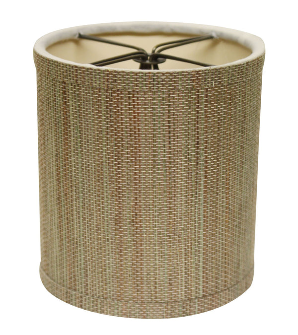 Homeroots 5" Multicolor Grasscloth Set Of 6 Drum Chandelier Grasscloth Lampshades  Grasscloth 470078