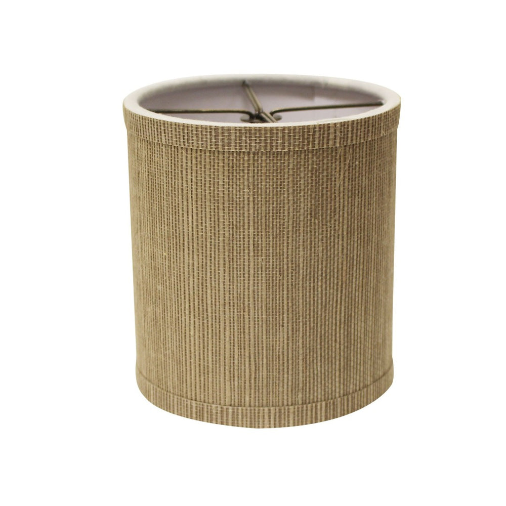 HomeRoots Taupe Grasscloth Drum Shade – Mid-Century Style Lamp Shade for Warm, Cozy Illumination in Any Room 470079