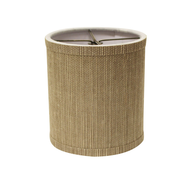 Homeroots 5" Taupe Grasscloth Set Of 6 Drum Chandelier Grasscloth Lampshades  Grasscloth 470079
