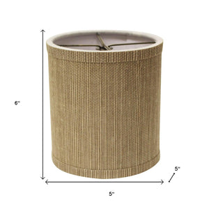HomeRoots Taupe Grasscloth Drum Shade – Mid-Century Style Lamp Shade for Warm, Cozy Illumination in Any Room 470079