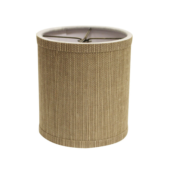 Homeroots 5" Taupe Grasscloth Set Of 6 Drum Chandelier Grasscloth Lampshades  Grasscloth 470079