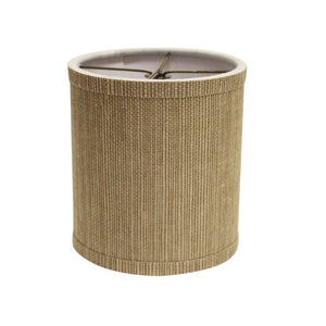 Homeroots 5" Taupe Grasscloth Set Of 6 Drum Chandelier Grasscloth Lampshades  Grasscloth 470079