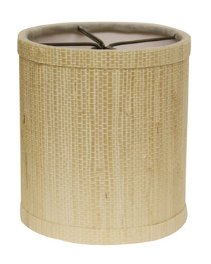 HomeRoots Ivory Grasscloth Drum Lamp Shade - Elegant Accent for Warm Ambiance in Modern & Mid-Century Spaces 470080