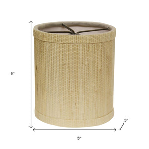 HomeRoots Ivory Grasscloth Drum Lamp Shade - Elegant Accent for Warm Ambiance in Modern & Mid-Century Spaces 470080