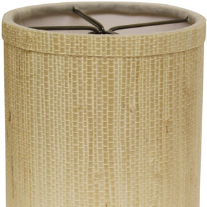 HomeRoots Ivory Grasscloth Drum Lamp Shade - Elegant Accent for Warm Ambiance in Modern & Mid-Century Spaces 470080