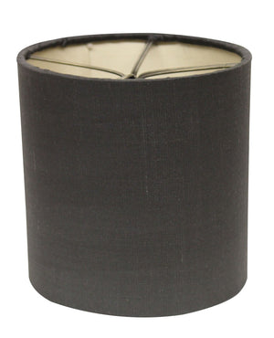 HomeRoots 6" Graphite Drum Lampshade Set of 6 - Elegant Natural Lining for Mid-Century Chandelier Styling 470082