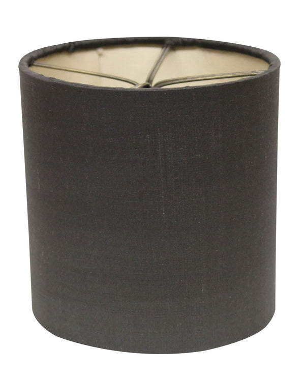 HomeRoots 6" Graphite Drum Lampshade Set of 6 - Elegant Natural Lining for Mid-Century Chandelier Styling 470082