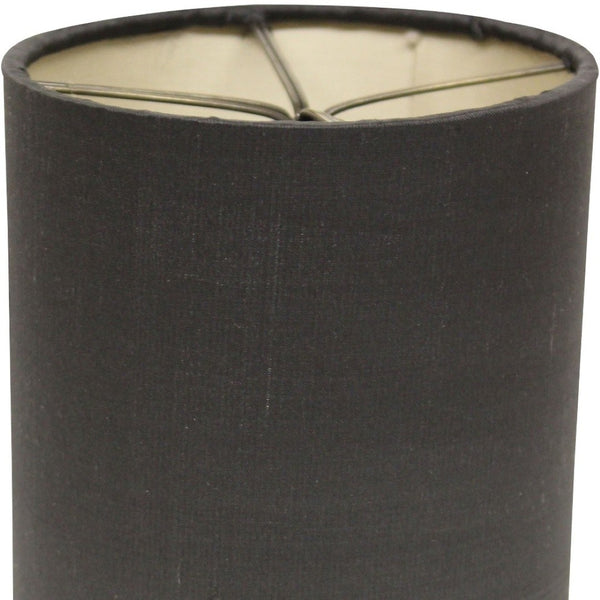 HomeRoots 6" Graphite Drum Lampshade Set of 6 - Elegant Natural Lining for Mid-Century Chandelier Styling 470082